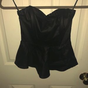 black peplum top (strapless)